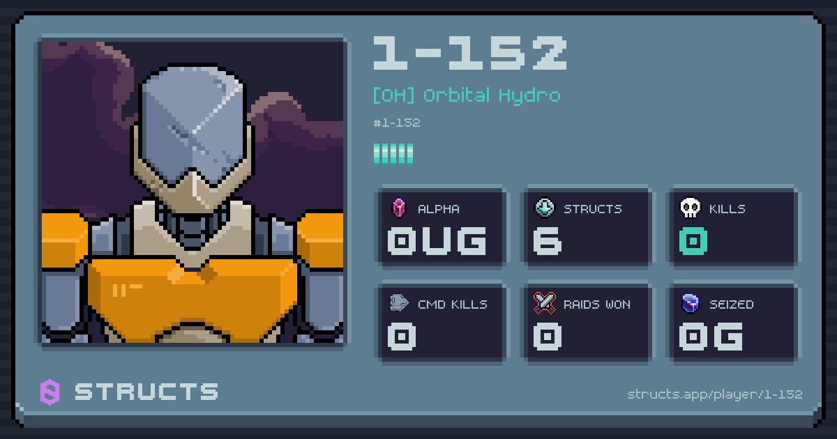 1-152 (1-152) of [OH] Orbital Hydro. 0μg Alpha · 0 kills · 0 raids won.