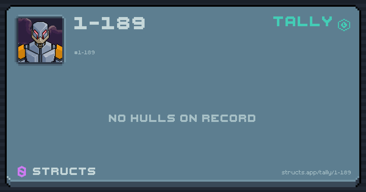 1-189 has no recorded kills yet.