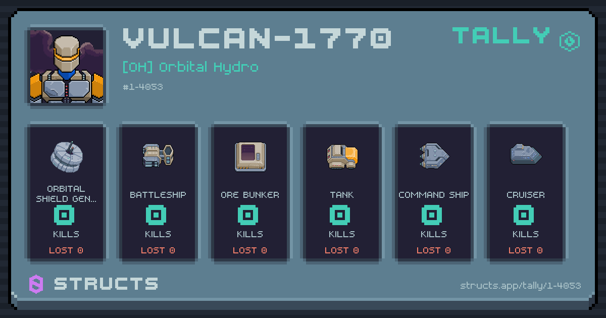 VULCAN-1770 has no recorded kills yet.